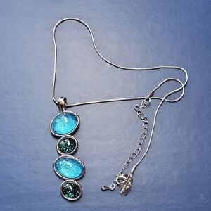 Elegant Blue and Green Pendant Necklace Lia Sophia